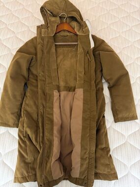 L.L. Bean Khaki Hooded Jacket with Plush Lining